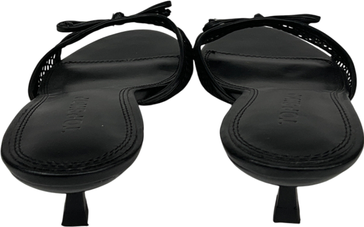 Topshop Black Imai Mesh Mid Heeled Mules With Bow Detail UK 6 EU 39 👠