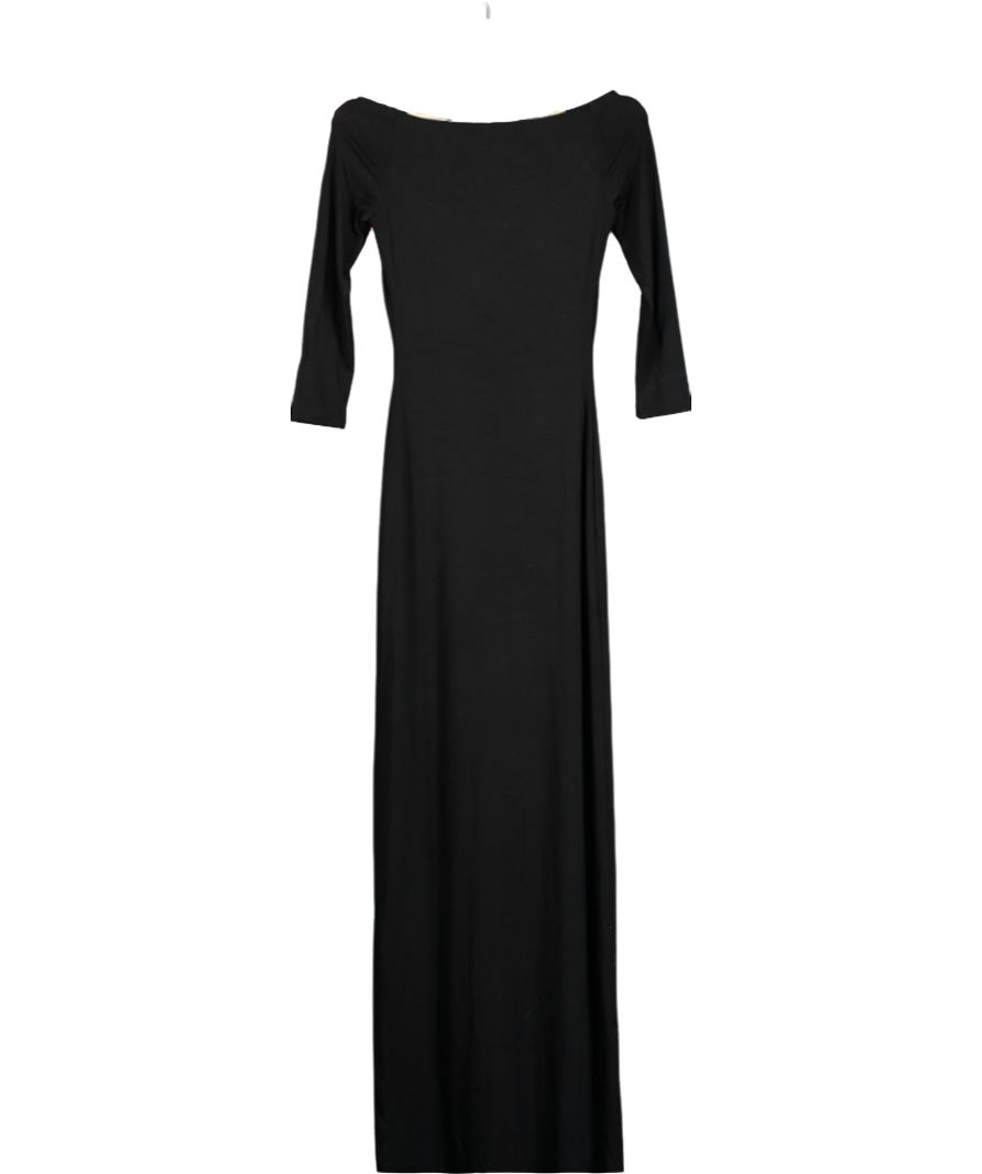 Naked Wardrobe Black Smooth Maxi Dress UK 8