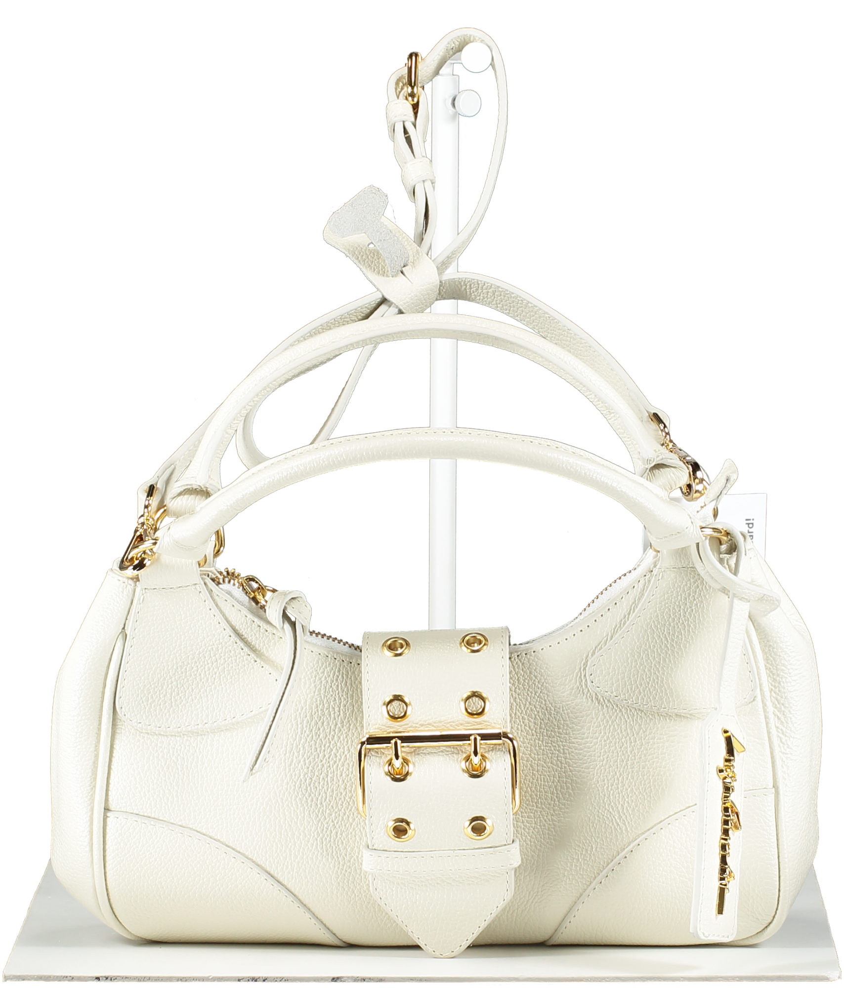 LUIZA BARCELOS Off White Leather Baguette Bag