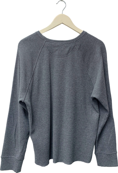 Everlane Grey Waffle Knit Long Sleeve Top UK XL