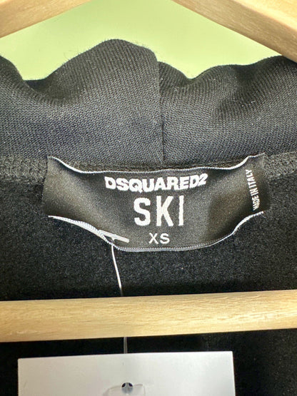 DSQUARED2 Black Tech Fabric Ski Hoodie  UK XS