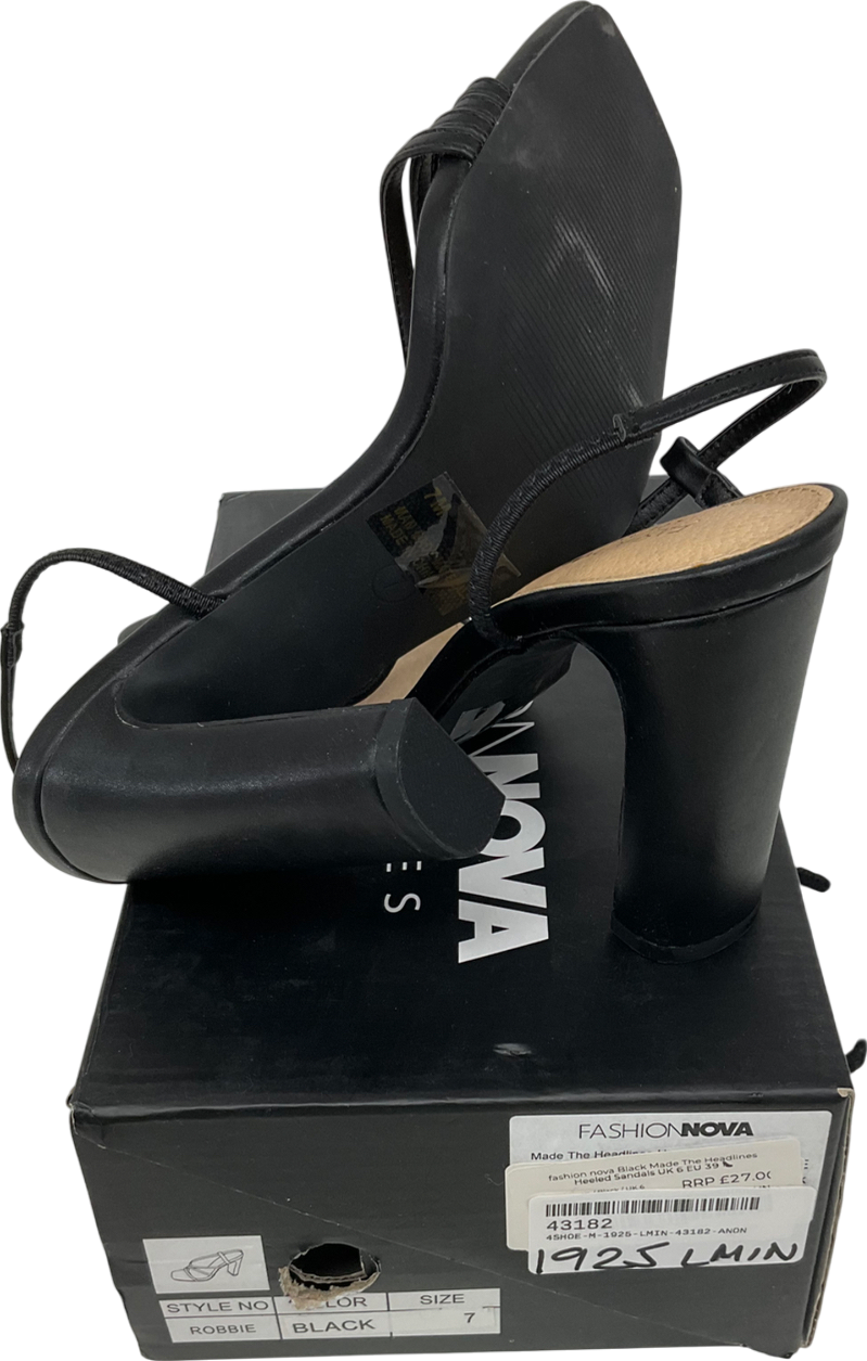 Fashion Nova Black Made The Headines Heeled Sandals UK 7 EU 40 👠