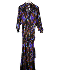 Dancing Leopard Multicoloured Long Sleeve Maxi Shirt Dress UK 24