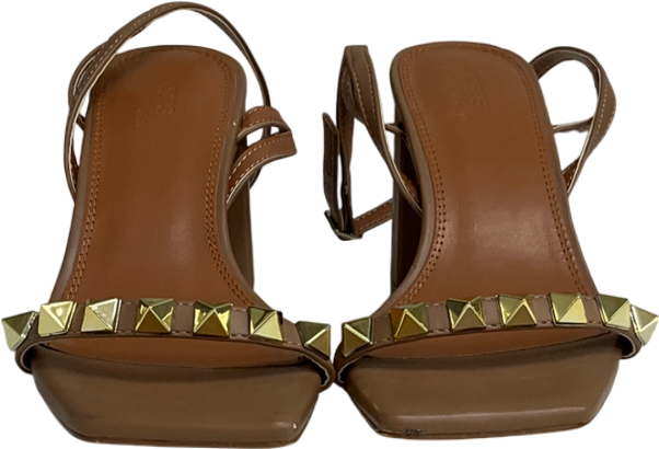 ASOS Beige Holt Studded Mid Heeled Sandals UK 3 EU 36 👠