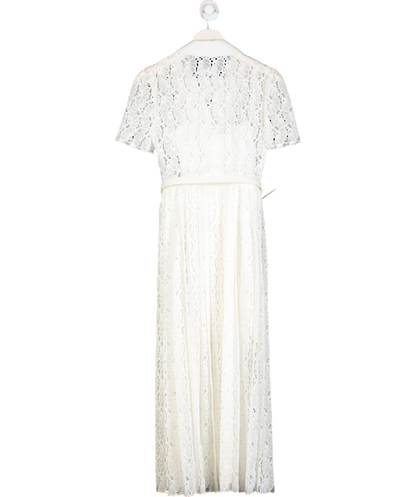 Self-Portrait White Floral Lace Double Breasted Dress UK 8