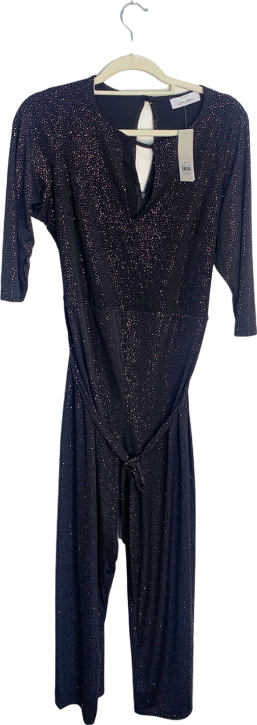YOURS LONDON Black Glitter Jumpsuit UK 18