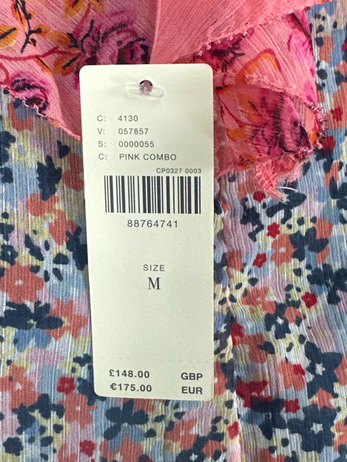 Anthropologie Pink Combo Floral Maxi Dress UK M