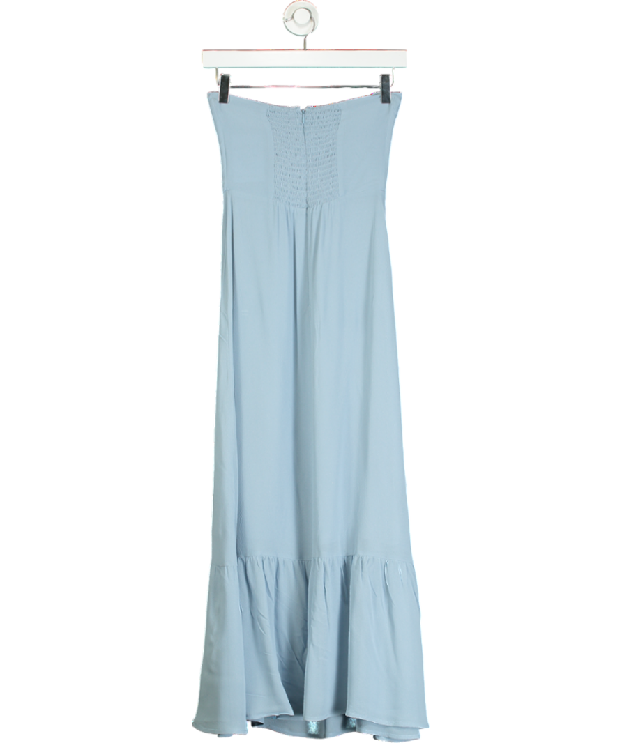 Reformation Blue Arta Strapless Dress UK 4