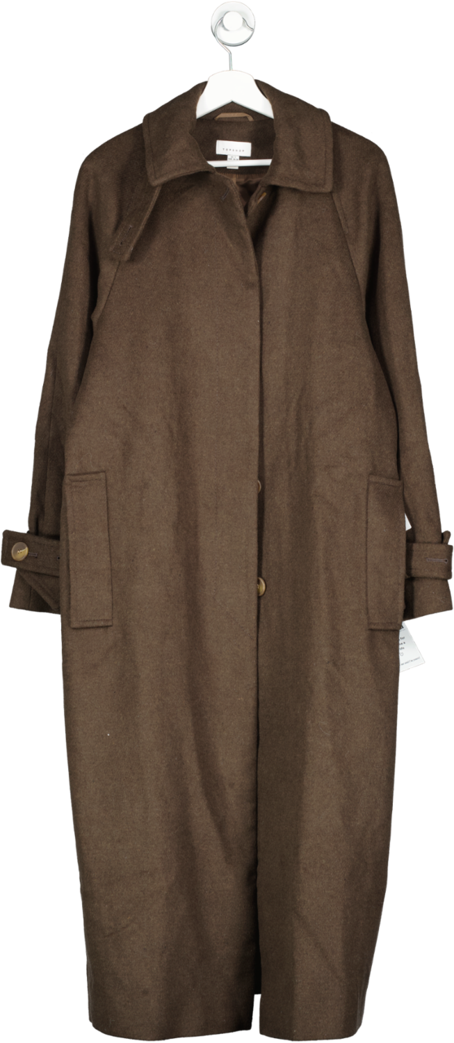 Topshop Brown Brushed Belted Trench Coat UK S