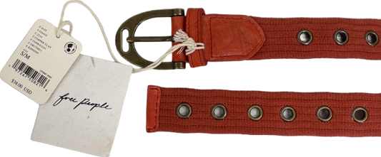 Free People Clay Red Eyelet Belt S/M