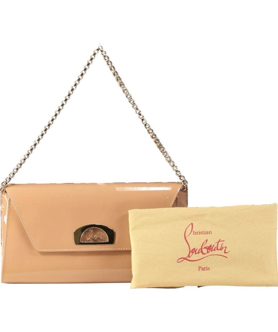 Christian Louboutin Nude Vero Dodat Patent Leather Clutch Bag