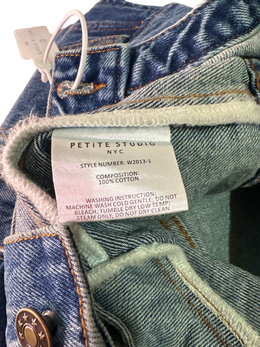 Petite Studio NYC Blue High-Waisted Denim Jacket UK XS