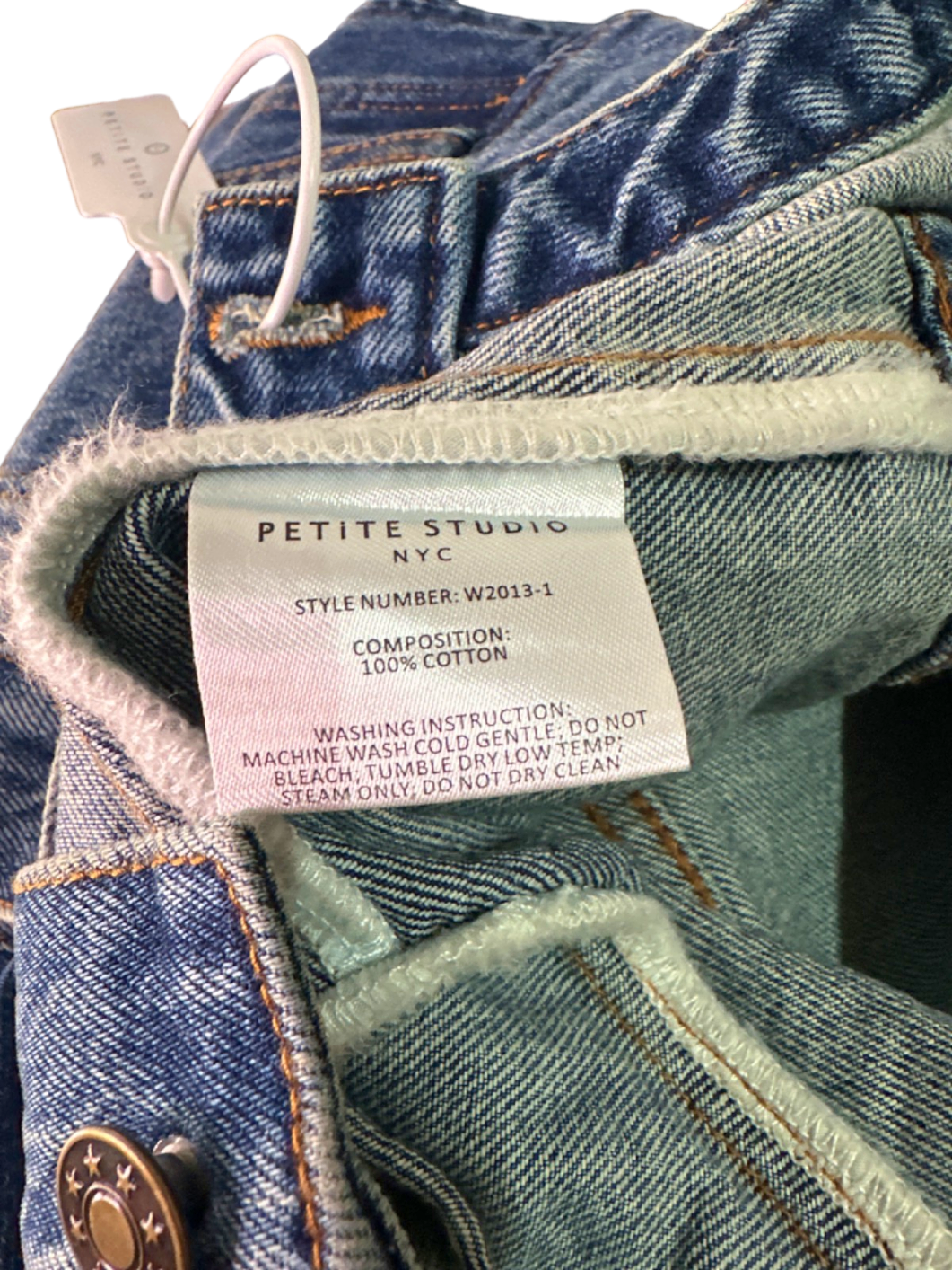 Petite Studio NYC Blue High-Waisted Denim Jacket UK XS