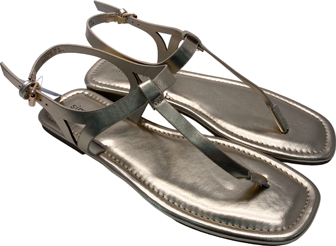 SimplyBe Metallic Toe Post Flat Sandals UK 7 EU 40 👠