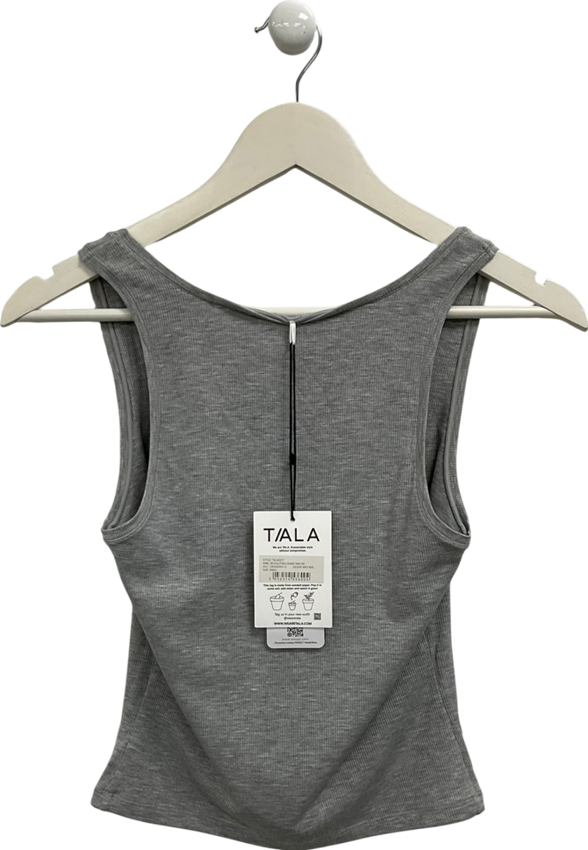 T/ALA Grey Sculpting Lounge Tank Top UK S