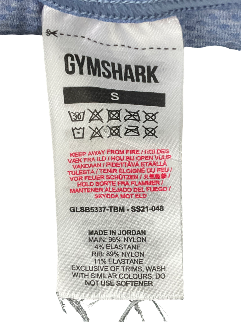 gymshark Blue Vital Seamless Sports Bra 2.0 UK S