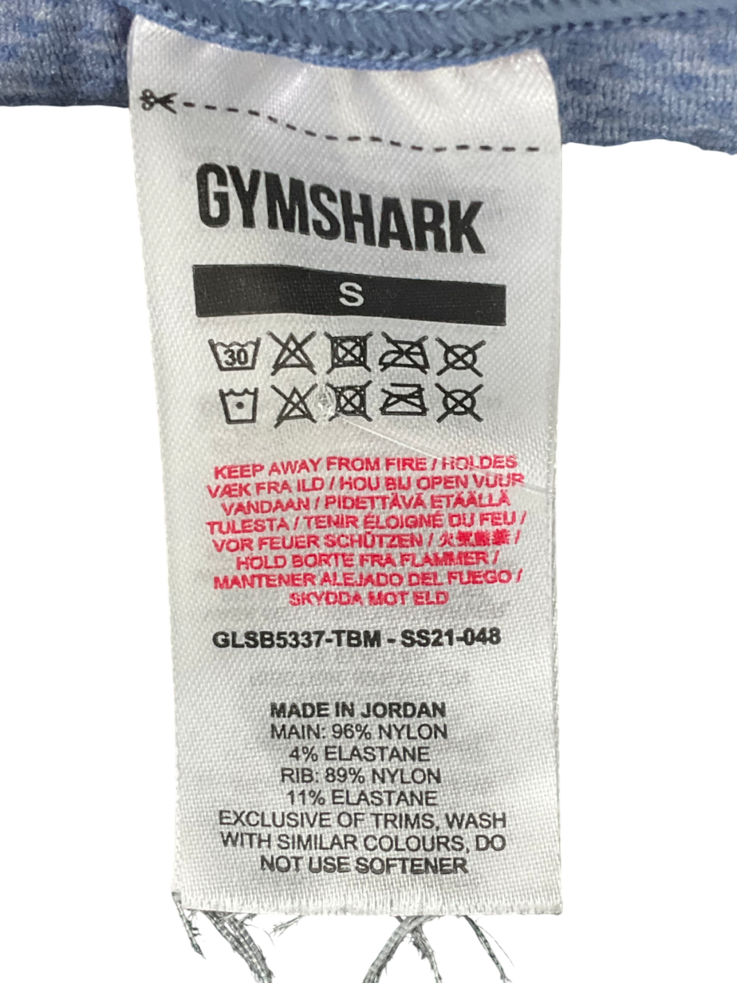 gymshark Blue Vital Seamless Sports Bra 2.0 UK S