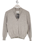GREY/VEN Grey 100% Softest Cashmere Boxy Cardigan UK S