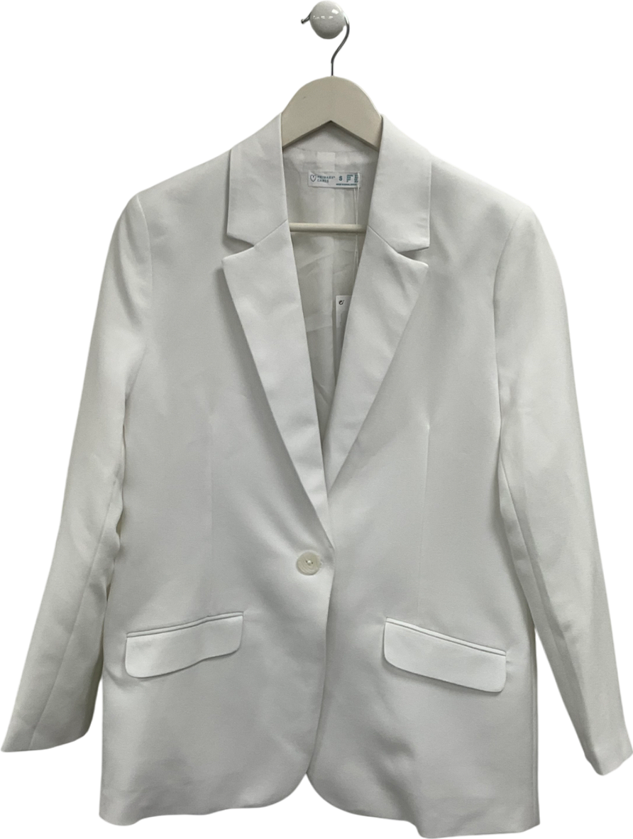 Primark White Single Breasted Blazer UK 10