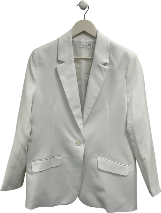 Primark White Single Breasted Blazer UK 10