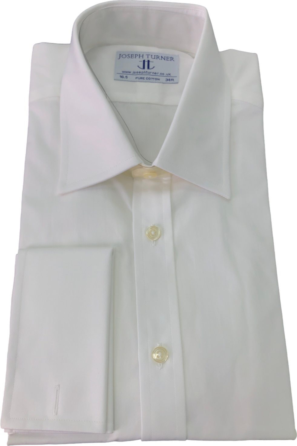 Joseph Turner White Poplin Shirt UK 34" CHEST