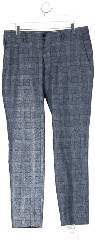 boggi Blue Wool And Cashmere Milano Trousers W33