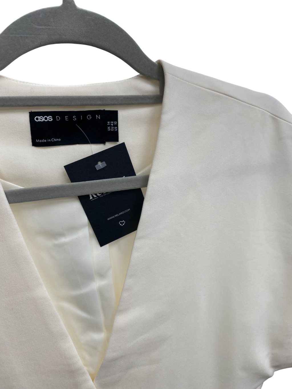 ASOS Cream Tailored Wrap Waistcoat UK 14