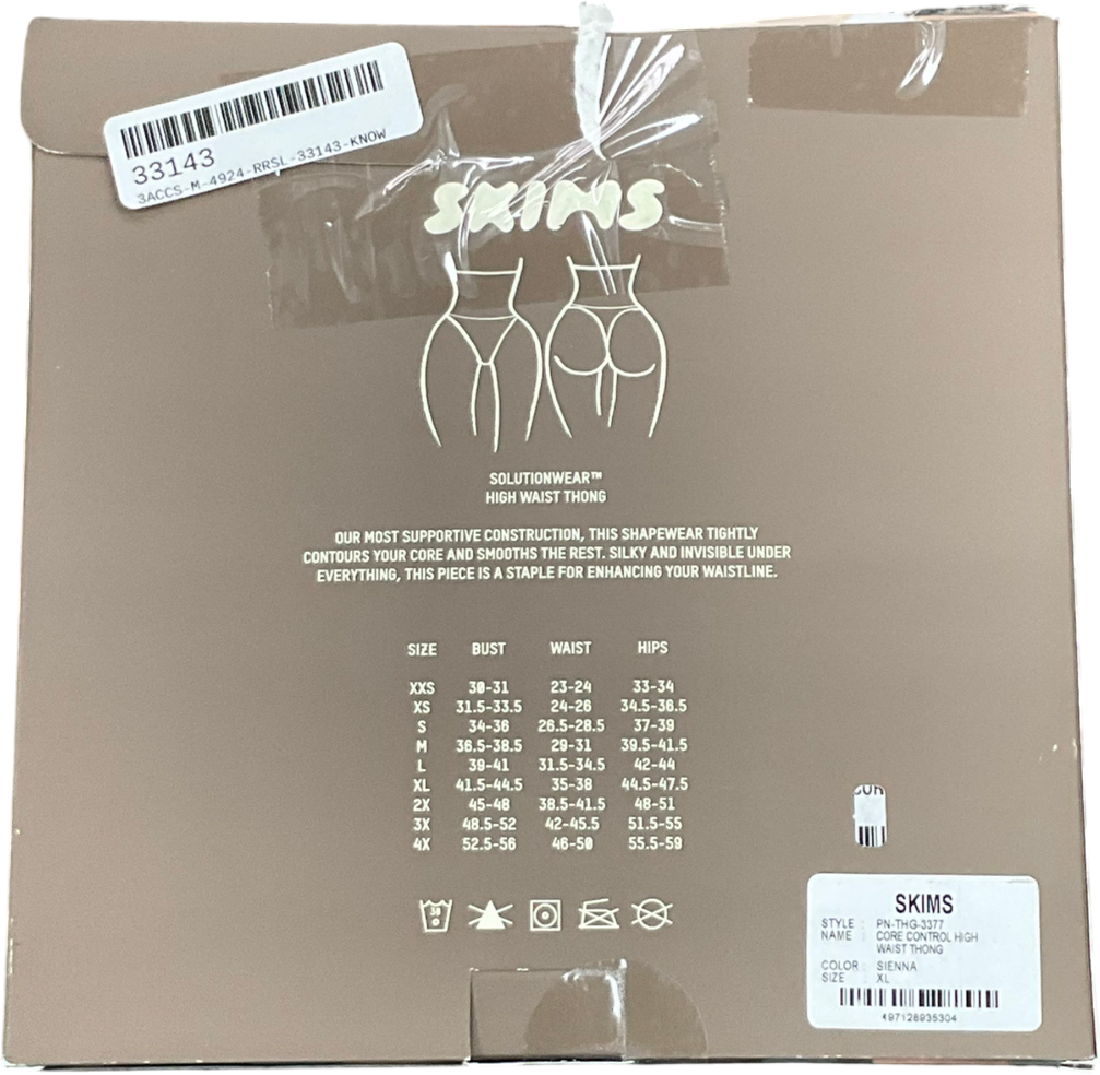 SKIMS Core Control High Waist Thong In Sienna UK XL