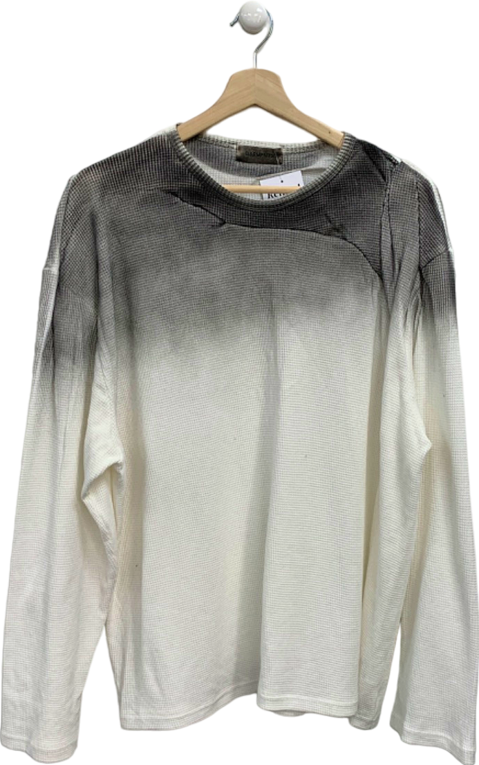 Garments White & Black Gradient Long Sleeve Top UK XL