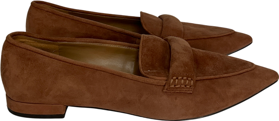 Talbots Brown Scarlet Suede Pointed Toe Loafers UK 7.5 EU 40.5 👠