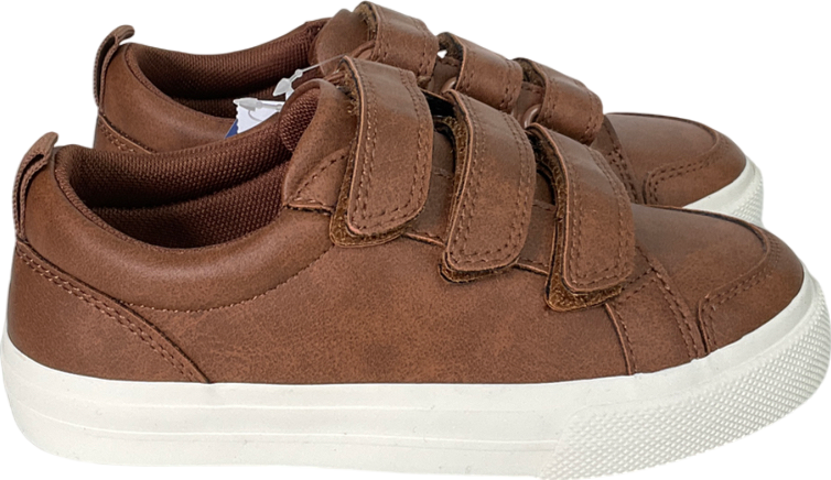 Next Tan Brown Standard Fit (f) Two Strap Touch Fastening Trainers UK 9 EU 26.5 👼