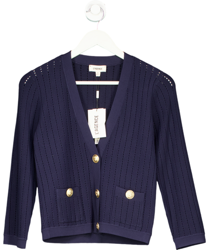 L'agence Blue Irvin Pointell Knit Cardigan UK M