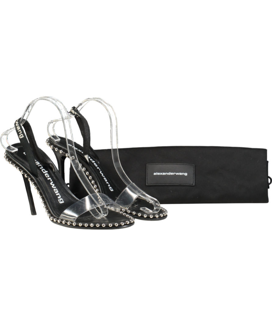 Alexander Wang Black Nova Heeled Slingback Sandals UK 6 EU 39 👠