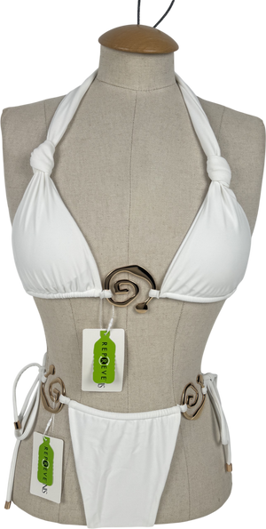 Itty Bitty Kinis White Athens Bikini Set UK S