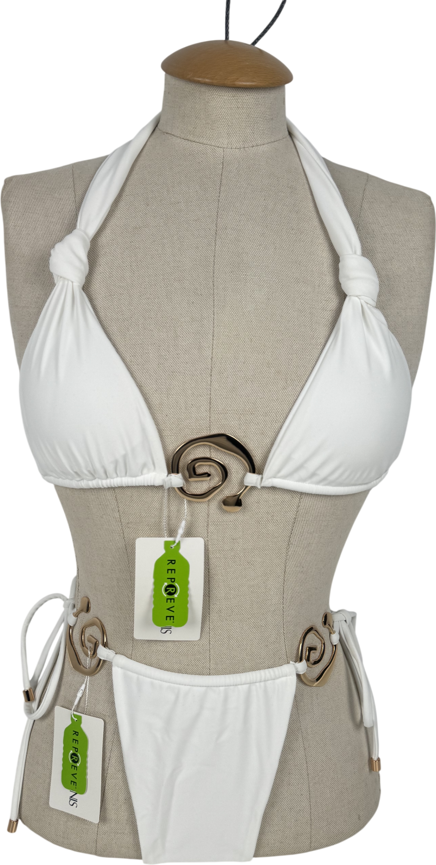 Itty Bitty Kinis White Athens Bikini Set UK S
