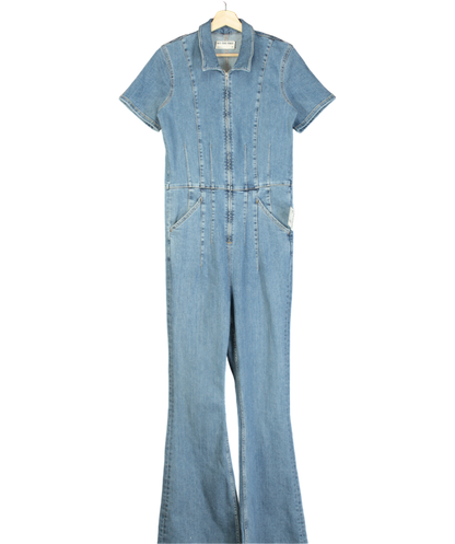 Free People We The Free Blue Jayde Flare Jumpsuit UK 8