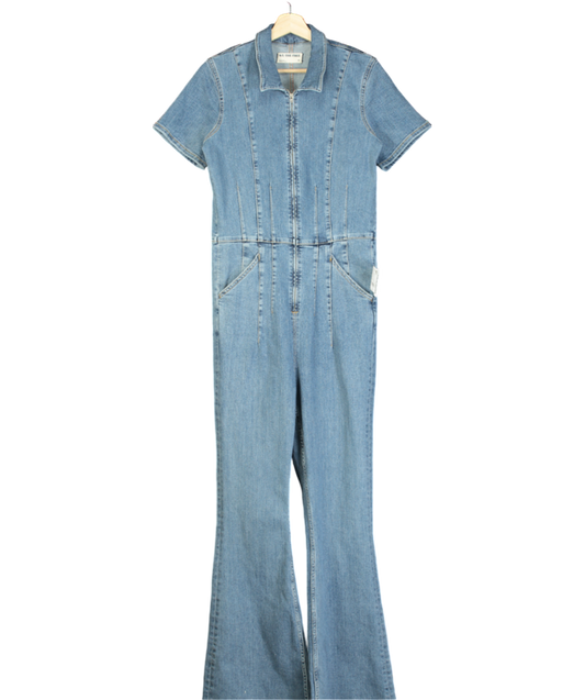 Free People We The Free Blue Jayde Flare Jumpsuit UK 8