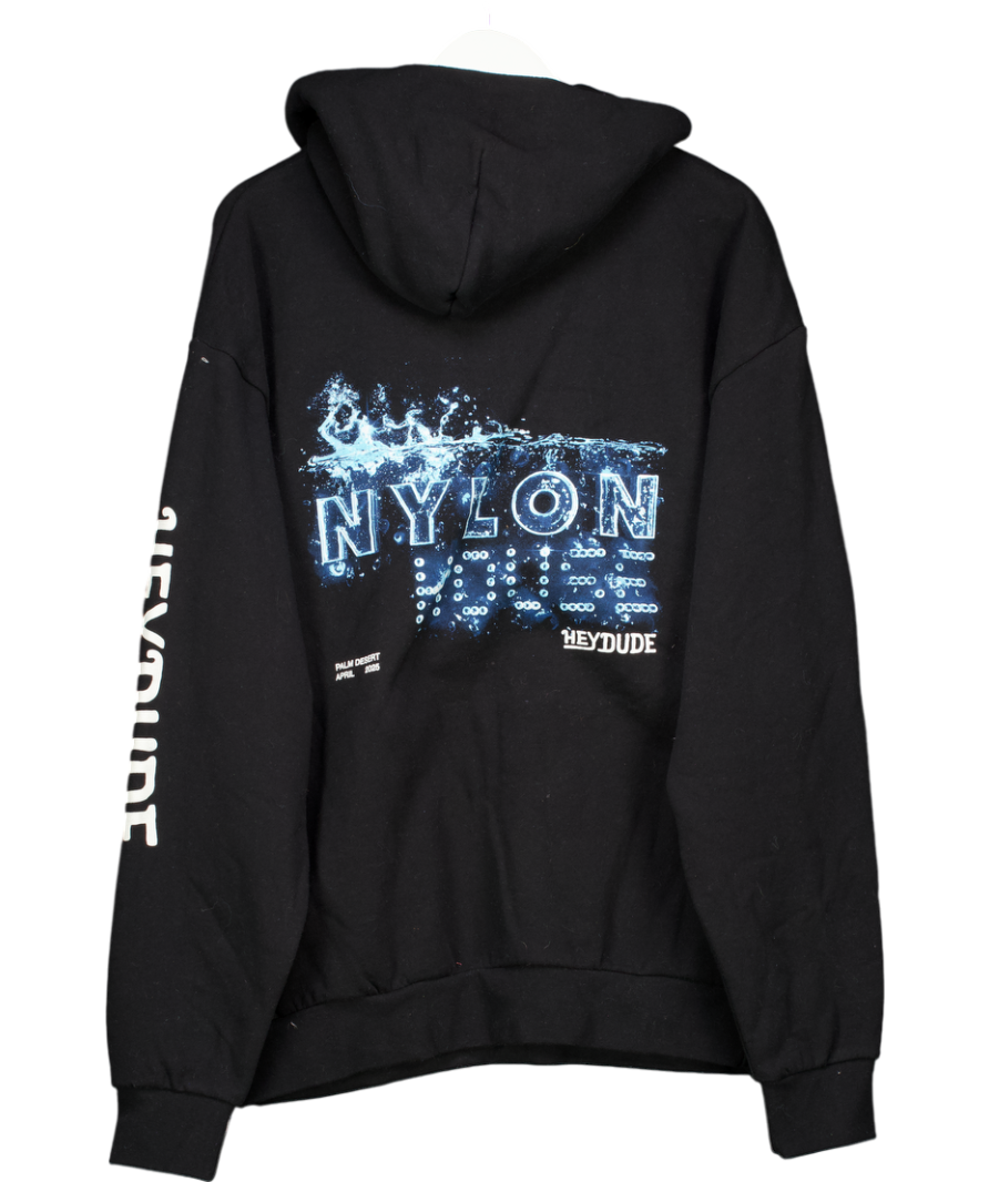 Hey dude Nylon House Black Hoodie UK L