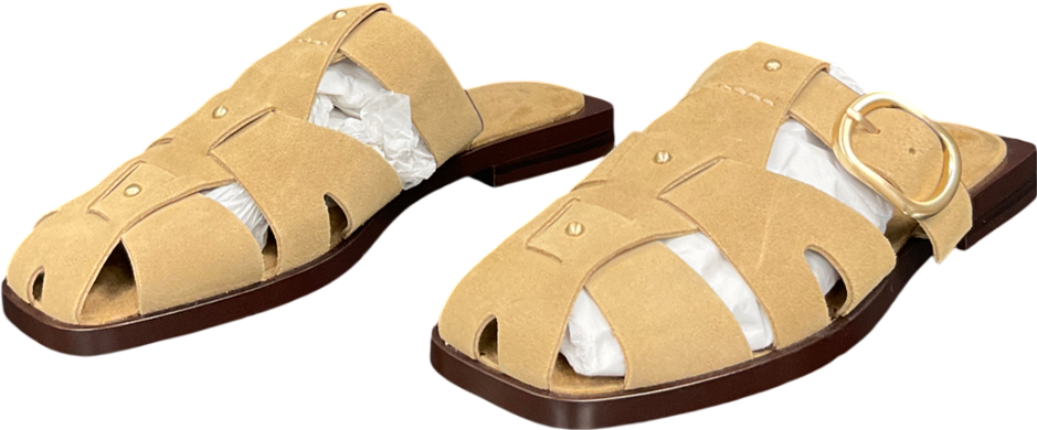 Stradivarius Cream Leather Cage Sandals UK 6 EU 39 👠