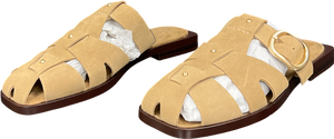 Stradivarius Cream Leather Cage Sandals UK 6 EU 39