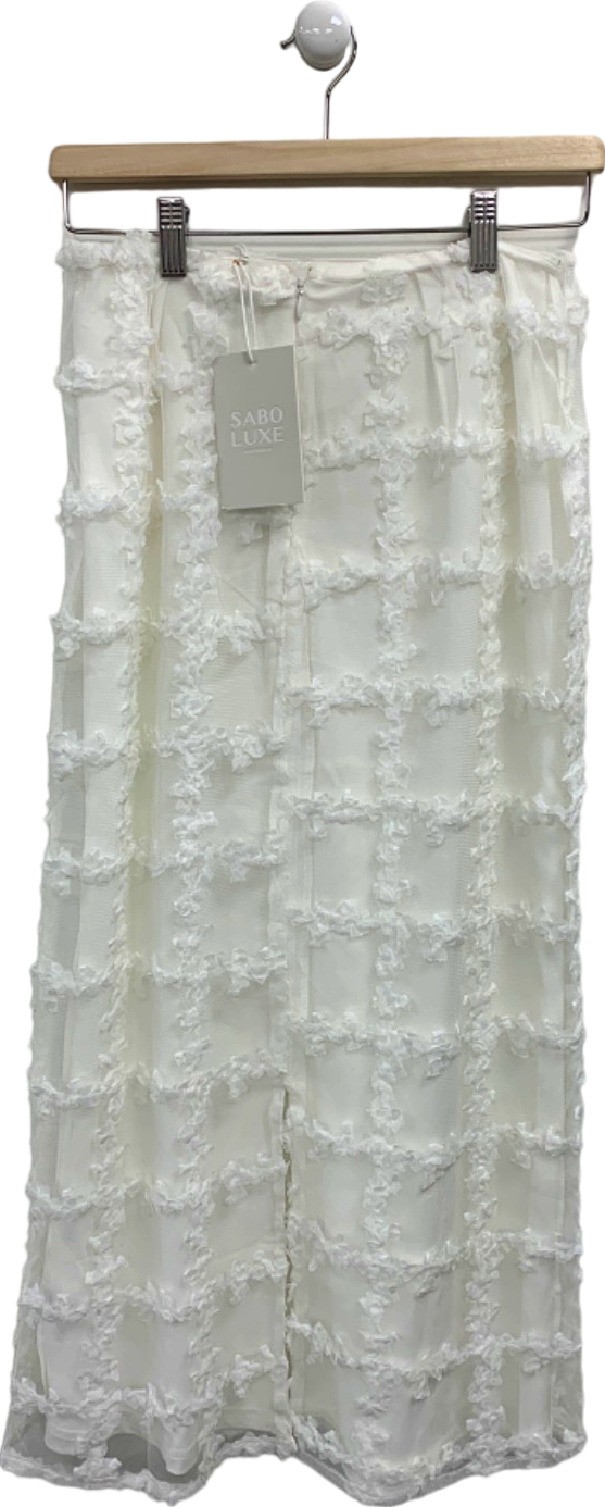 Sabo Luxe White Dame Skirt UK 8