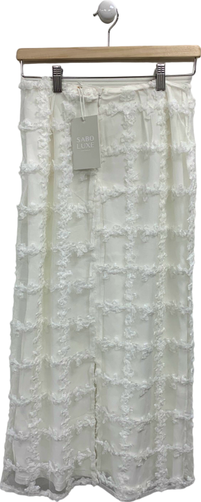 Sabo Luxe White Dame Skirt UK 8