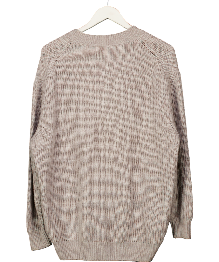 GRAN SASSO Beige Virgin Wool / Cashmere Blend Rib Knit Jumper UK 40" CHEST