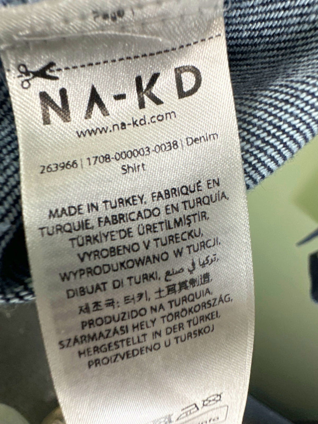 NA-KD Navy Denim Shirt UK XS