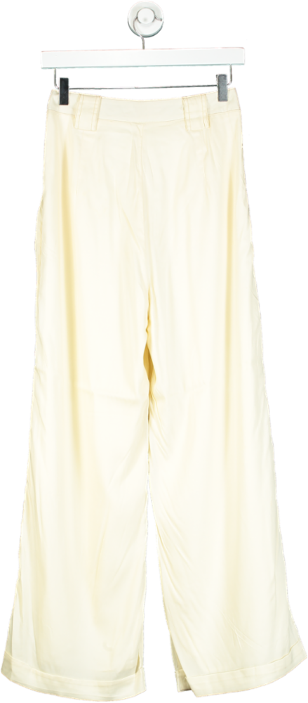 Sancia Ivory Wide-Leg Trousers UK XS