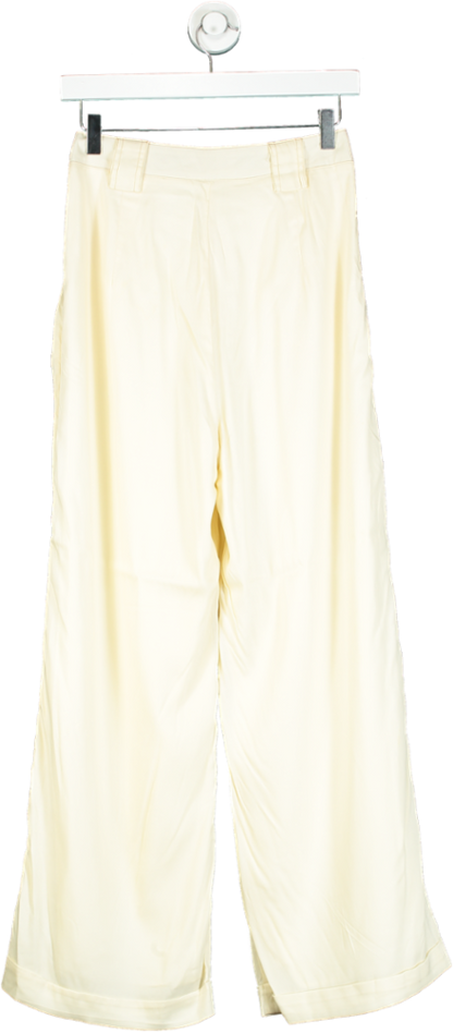 Sancia Ivory Wide-Leg Trousers UK XS