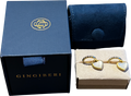GINGIBERI Yellow Gold Vermeil  & White Mother Of Pearl  Heart Hoop Earrings