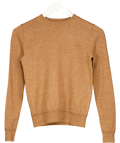GAP Camel / Brown Merino Wool Fitted Crew Neck Jumper UK XS