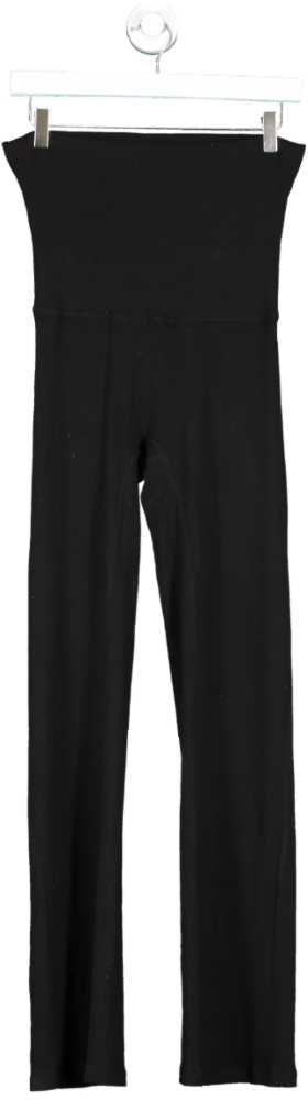 Adanola Black Ribbed Foldover Pants UK S