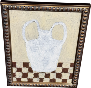 ARTFULLY WALLS Oil Pastel Vase  Bobbin Wood Framed Print By Isabelle Vandeplassche